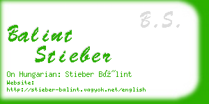 balint stieber business card